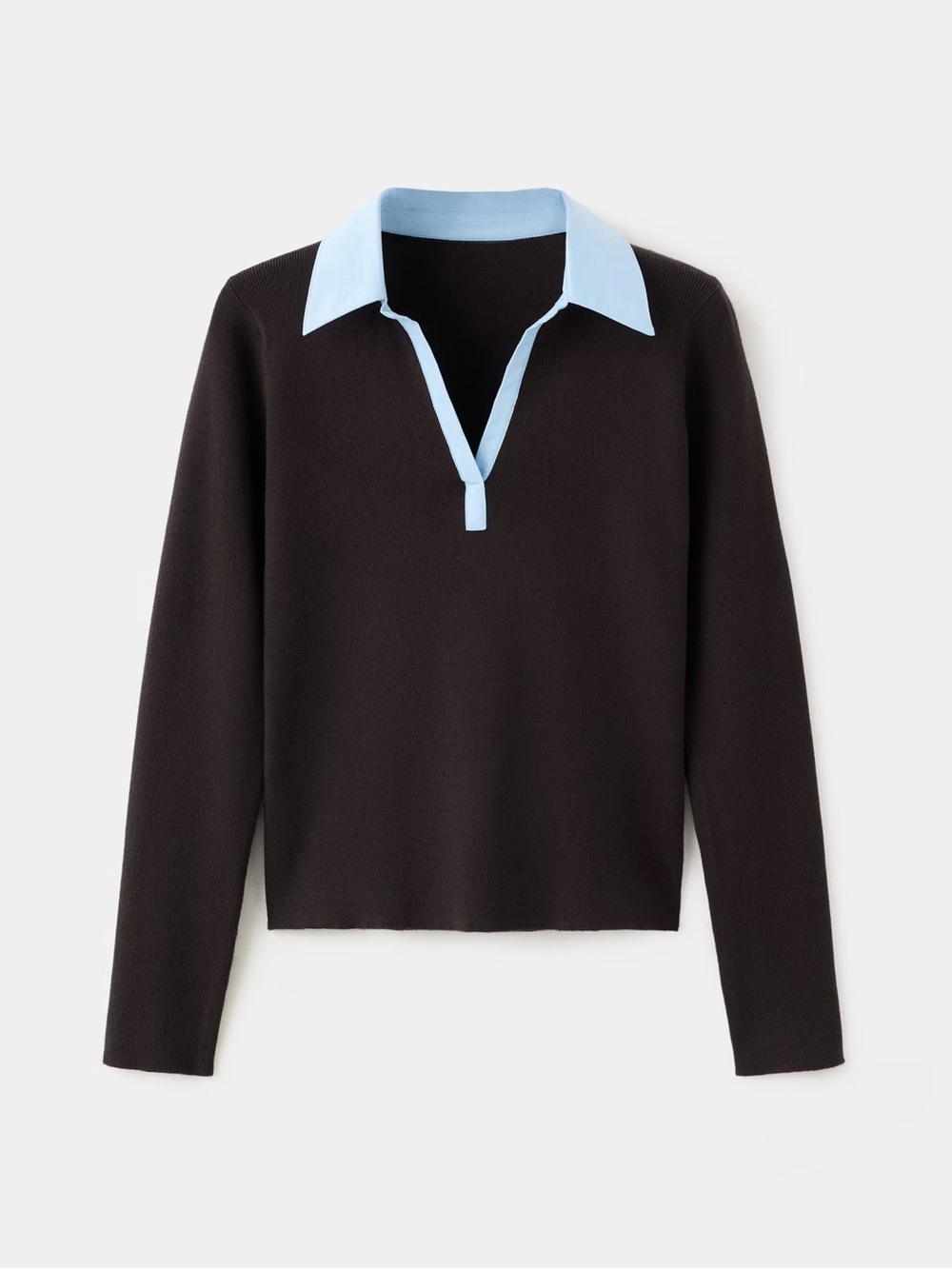 MANGO Mixed Media Collar Sweater M